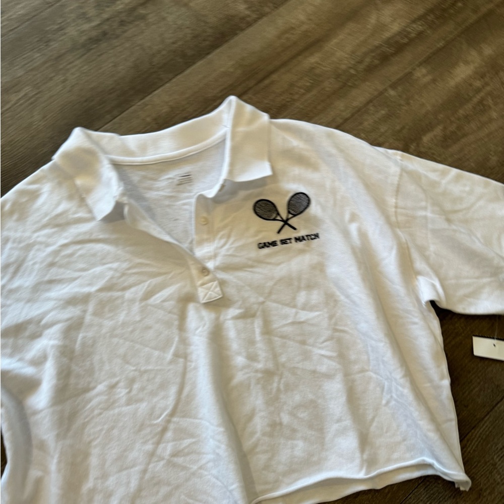 SOLD✨AERIE offline cropped polo top 🤍 - Picture 7 of 12